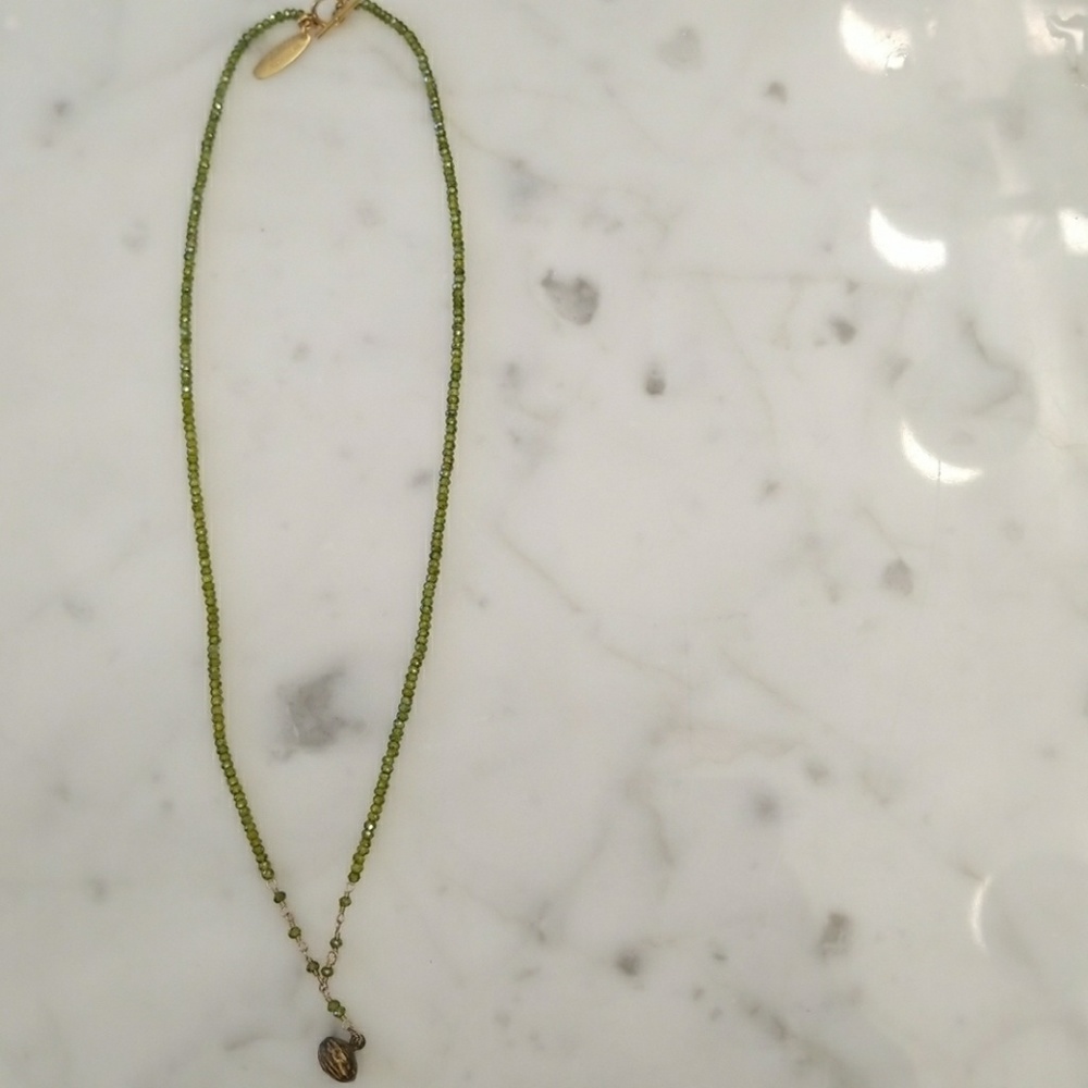 Wendy Mink green stone necklace